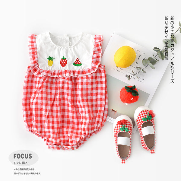 Baby plaid romper